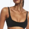 Strappy Layered Bikini Top – Black