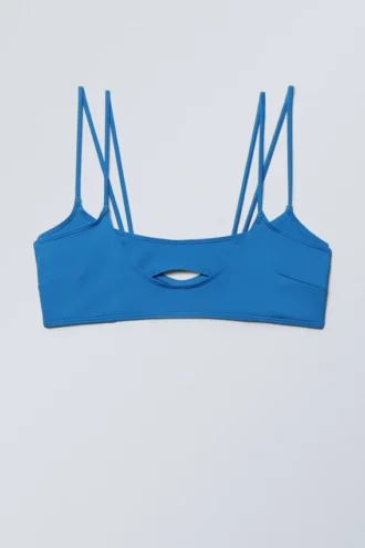 Strappy Layered Bikini Top – Bright Blue