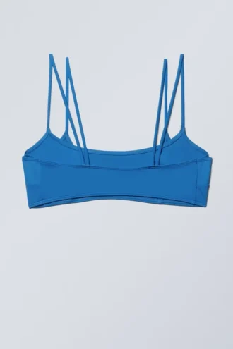 Strappy Layered Bikini Top – Bright Blue