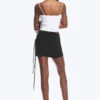 Strappy Mini Wrap Skirt – Black