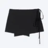 Strappy Mini Wrap Skirt – Black