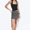 Strappy Mini Wrap Skirt – Dark Grey Melange