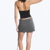 Strappy Mini Wrap Skirt – Dark Grey Melange