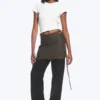 Strappy Mini Wrap Skirt – Dark Mole