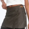 Strappy Mini Wrap Skirt – Dark Mole