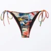 Strappy Printed Bikini Bottoms – Multicoloured – Abstract Bloom