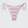 Strappy Printed Bikini Bottoms – Purple & Red Stripes