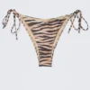 Strappy Printed Bikini Bottoms – Tiger-Striped