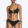 Strappy Side Tie Bikini Bottoms – Black