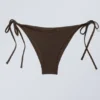 Strappy Tie Bikini Bottoms – Dark Brown