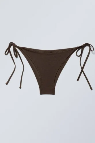 Strappy Tie Bikini Bottoms – Dark Brown