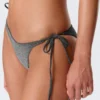 Strappy Tie Bikini Bottoms – Dark Grey – Glitter