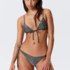 Strappy Tie Bikini Bottoms – Dark Grey – Glitter