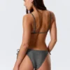 Strappy Tie Bikini Bottoms – Dark Grey – Glitter