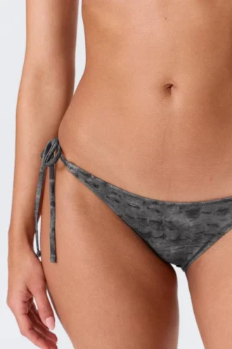 Strappy Tie Bikini Bottoms – Printed Dark Grey