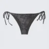 Strappy Tie Bikini Bottoms – Printed Dark Grey