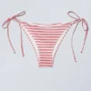 Strappy Tie Bikini Bottoms – Red Multi Stripe