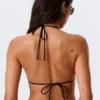 Strappy Triangle Bikini Top – Black