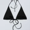 Strappy Triangle Bikini Top – Black