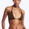 Strappy Triangle Bikini Top – Dark Brown