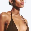 Strappy Triangle Bikini Top – Dark Brown