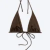 Strappy Triangle Bikini Top – Dark Brown