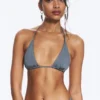 Strappy Triangle Bikini Top – Dusty Medium Blue