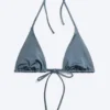 Strappy Triangle Bikini Top – Dusty Medium Blue