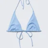 Strappy Triangle Bikini Top – Light Blue