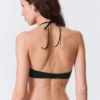Strappy Wired Halter Bikini Top – Black