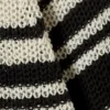 Striped Knitted Raglan-Sleeved Sweater – Striped Beige