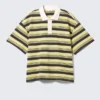 Striped Relaxed Fit Polo Shirt – Yellow & Black Stripes