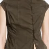 Structured Asymmetric Cotton Top – Dark Mole