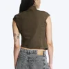 Structured Asymmetric Cotton Top – Dark Mole