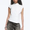 Structured Asymmetric Cotton Top – White