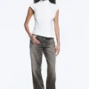 Structured Asymmetric Cotton Top – White