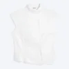 Structured Asymmetric Cotton Top – White