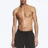 Structured Mid-Thigh Swim Shorts – Black