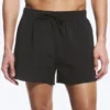 Structured Mid-Thigh Swim Shorts – Black