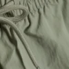 Structured Mid-Thigh Swim Shorts – Light Dusty Khaki Green