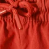 Structured Mid-Thigh Swim Shorts – Red