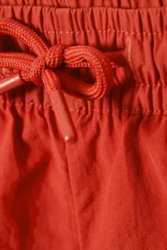 Structured Mid-Thigh Swim Shorts – Red