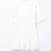 Structured Mini T-Shirt Dress – White