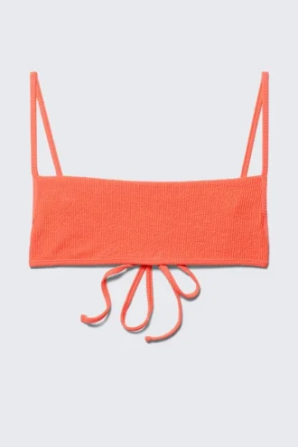 Structured Square Neck Bikini Top – Bright Red