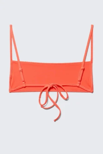 Structured Square Neck Bikini Top – Bright Red