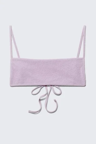 Structured Square Neck Bikini Top – Light Lilac