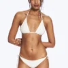 Structured Strappy Tie Bikini Bottoms – Light Beige