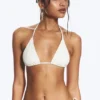 Structured Strappy Triangle Bikini Top – Light Beige