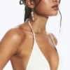Structured Strappy Triangle Bikini Top – Light Beige