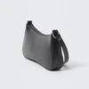 Studded Faux Leather Shoulder Bag – Black